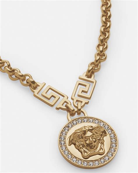 versace crystal medusa necklace